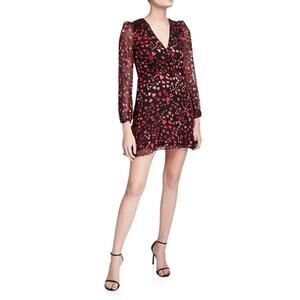 Saloni AlyaRed & Black Hearts Mini Dress US 4 NEW